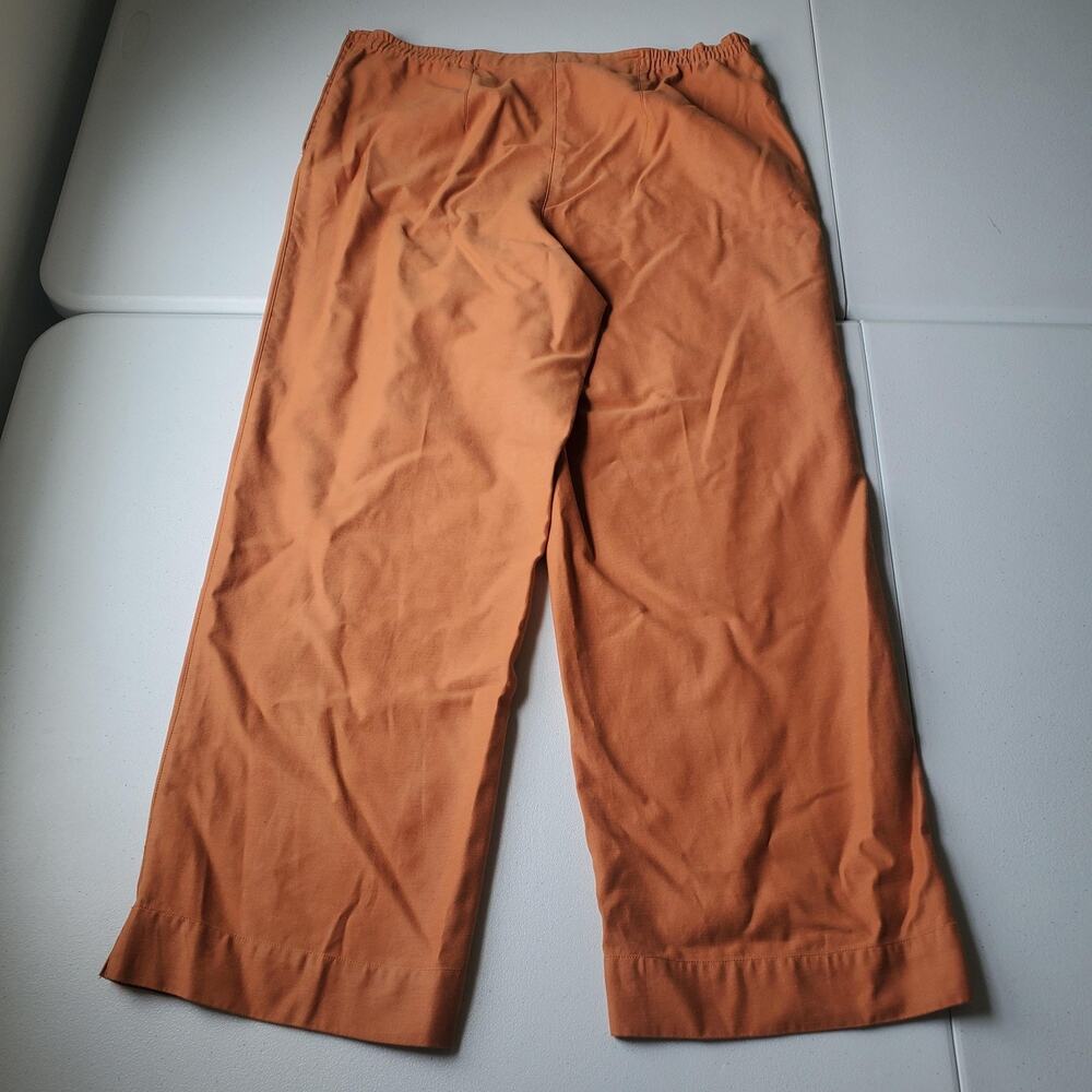John Mark Pants Womens 12 Orange Twill Ankle Elastic Waist Button Detail Lyocell - Picture 2 of 11